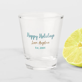Copo De Shot feliz Natal azul marrom nome amor Natal estilo