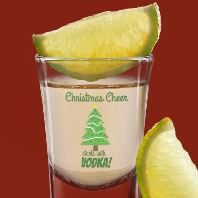 Copo De Shot Feliz Natal Começa Com Feriado Engraçado De Vodka (A great Christmas gift shot glass. Cheers to Vodka this holiday season.)