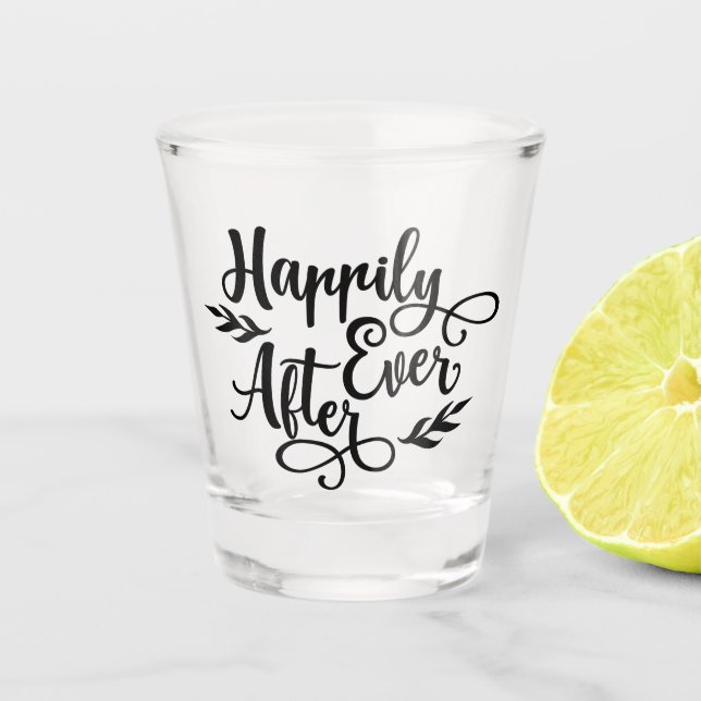 Copo De Shot Feliz para sempre após o casamento (Frente)