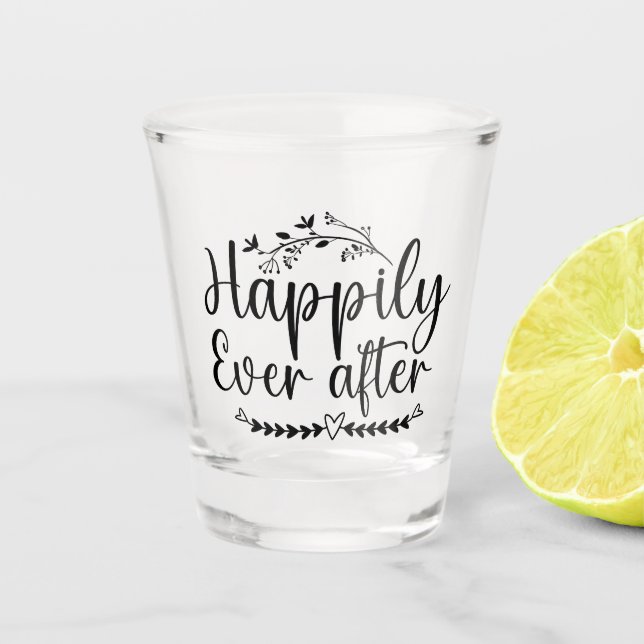Copo De Shot Feliz para sempre após o casamento (Frente)