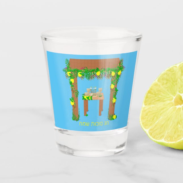 Copo De Shot Feliz Sukkot, Personalizado (Frente)