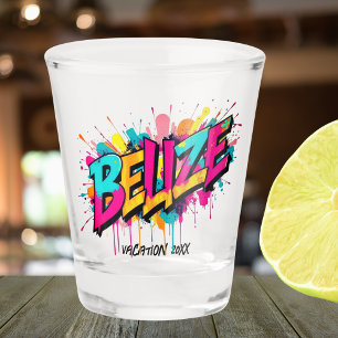 Copo De Shot Férias de viagem de estilo Belize grafite