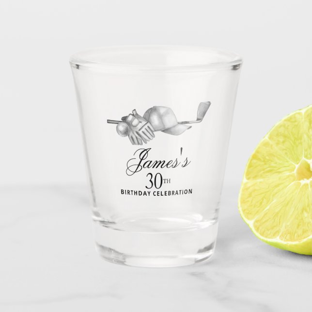 Copo De Shot Festa de aniversário de 30 anos de Golfe Clássico  (Frente)