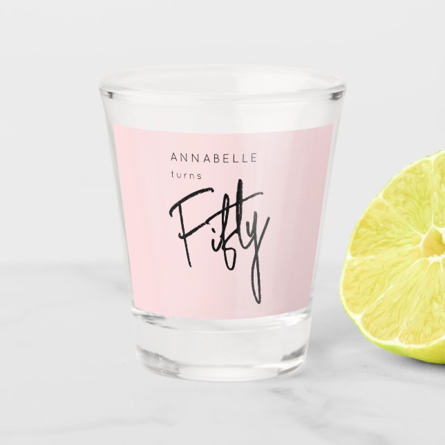 Copo De Shot Festa de aniversário de 50 anos moderna (Frente)