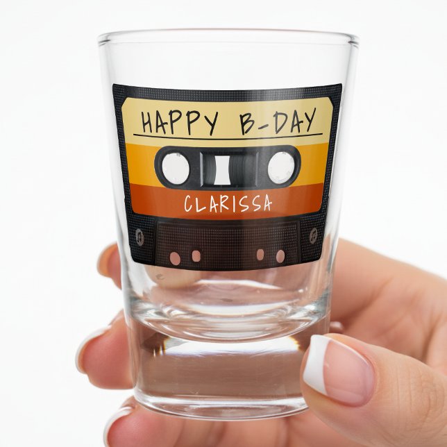 Copo De Shot Festa de aniversário Retroativa da Fita Cassete (Cassette Tape Retro Birthday Party Shot Glass
)
