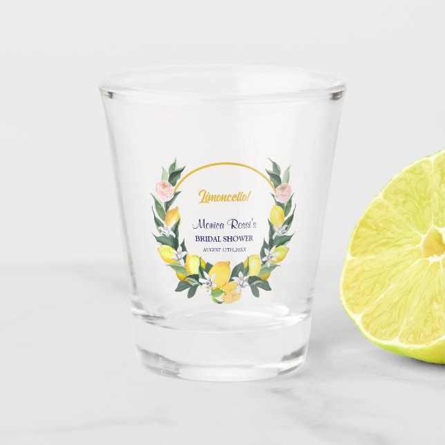 Copo De Shot Festa de Chá de Bebê Amarelo Azul Limoncello Itali (Frente)