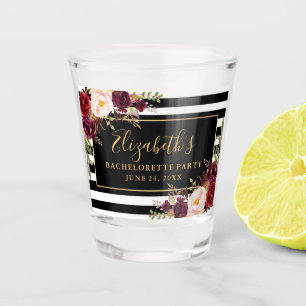 Copo De Shot Festa de Despedida de Solteira Floral Listrada em 