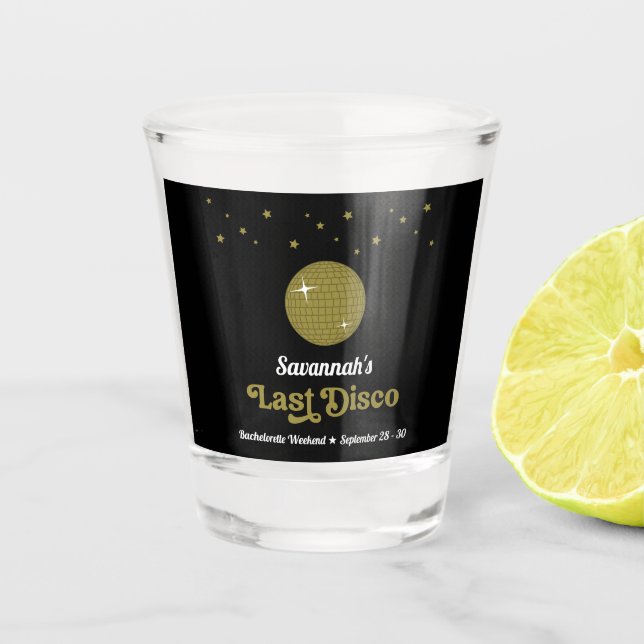 Copo De Shot Festa de Despedida de Solteira Groovy Retro Last D (Frente)