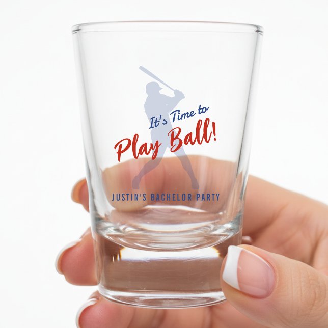 Copo De Shot Festa de Despedida de Solteiro de Beisebol É Hora  (Criador carregado)