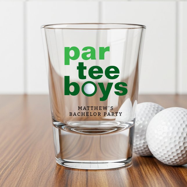 Copo De Shot Festa de Despedida de Solteiro de Golfe Par Tee Bo (Golf Bachelor Party Par Tee Boys White Shot Glass
)