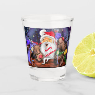 Copo De Shot Festa de Natal Engraçada para Papais noeis e Rebe