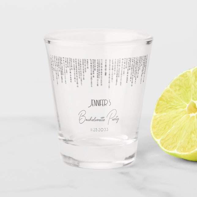 Copo De Shot Festa de solteira de Brilhantes Brancos (Frente)