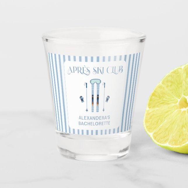Copo De Shot Festa de solteira de Esqui Blue Winter Apres (Frente)