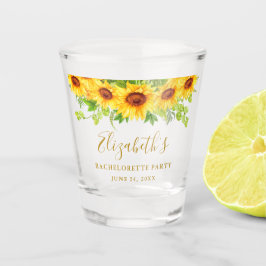 Copo De Shot Festa de solteira Dourada de girassol