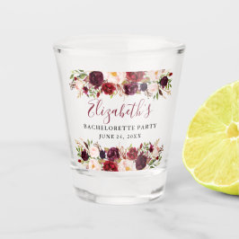 Copo De Shot Festa de solteira Floral de Borgonha