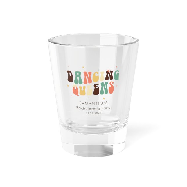 Copo De Shot Festa de Solteira Retro Personalizada Fim de Seman (Dancing Queens Disco Bachelorette Party Shot Glass)