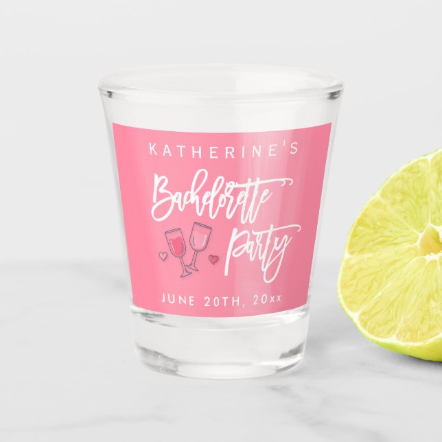 Copo De Shot Festa de solteira Rosa E Branca (Frente)