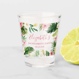 Copo De Shot Festa de solteira Rosa Tropical