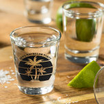 Copo De Shot Festa de Solteiro na Praia Casamento de Ilha Acomp<br><div class="desc">Palmeiras legais em um copo de shot personalizado elegante para festa de solteiro ou para os acompanhantes do noivo. Personalize esses copos de shot legais para o seu casamento de destino. Eles são perfeitos para toda a comitiva trazer para um jantar de ensaio em um retiro na ilha ou para...</div>