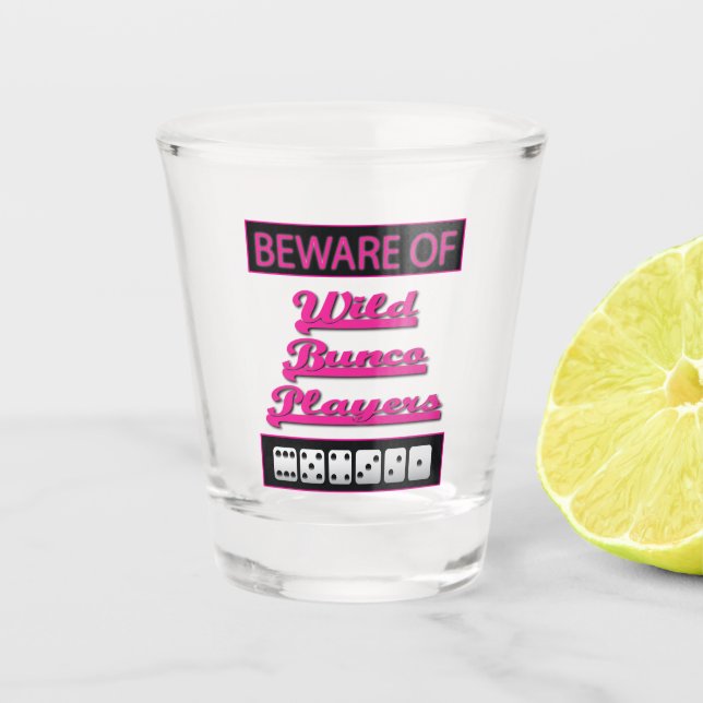 Copo De Shot Festa Engraçada, Pink Black Dice Bunco (Frente)