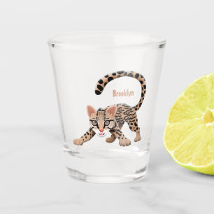 Copo De Shot Figura de desenho animado de ocelot bonito