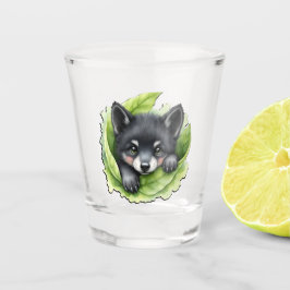 Copo De Shot Filhote de lobo no verde: