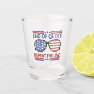 Copo De Shot Fim da citação Repetir a Linha Patriótica American