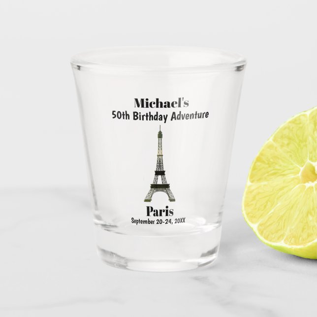 Copo De Shot Fim de Semana de Caras de Trip na França de Paris (Frente)