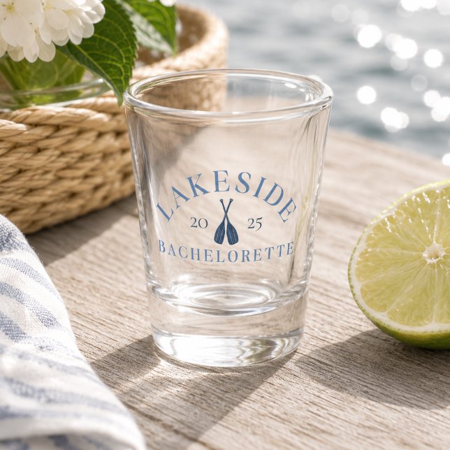 Copo De Shot Fim de Semana de Despedida de Solteira no Lago Clá (Classic Lake Bachelorette Girls Weekend Shot Glass)