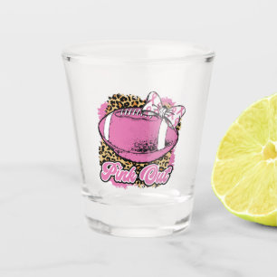 Copo De Shot Fita Rosa Com Bola De Rugby (Softball)