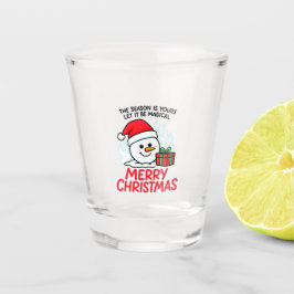 Copo De Shot Flaming Snowman Natal Diversão Férias Mini