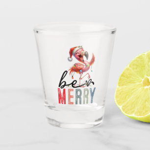 Copo De Shot Flamingo Christmas teme ser citações felizes