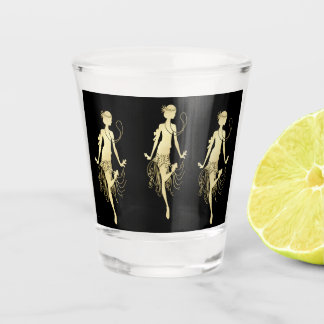 Copo De Shot Flappers Retro Fundo Preto