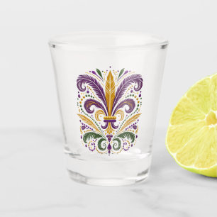 Copo De Shot Flor de lis, de cor verde, amarela