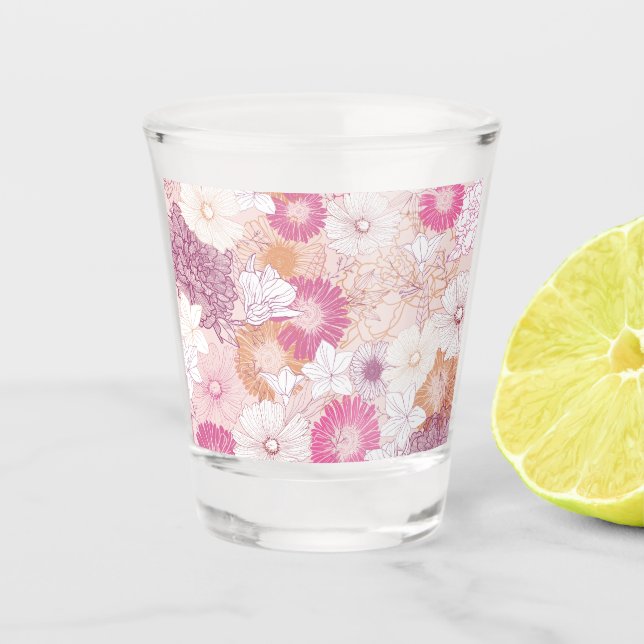 Copo De Shot Floral Sem Costura  (Frente)