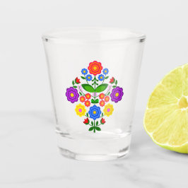 Copo De Shot Flores design poloneses.