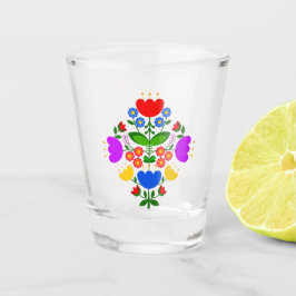 Copo De Shot Flores design poloneses.