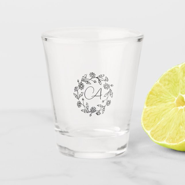 Copo De Shot Flores modernas clássicas de reforma (Frente)