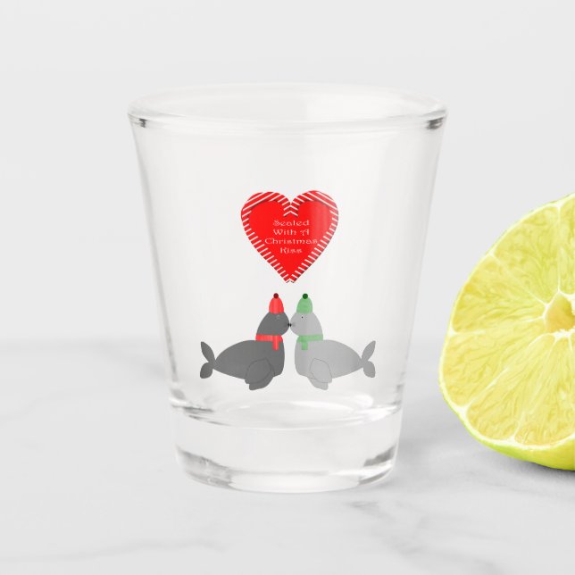 Copo De Shot Focos de Beijo de Natal bonitos (Frente)