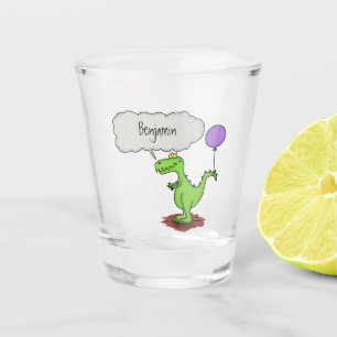Copo De Shot Fogo giro em forma de cartoon verde e engraçado