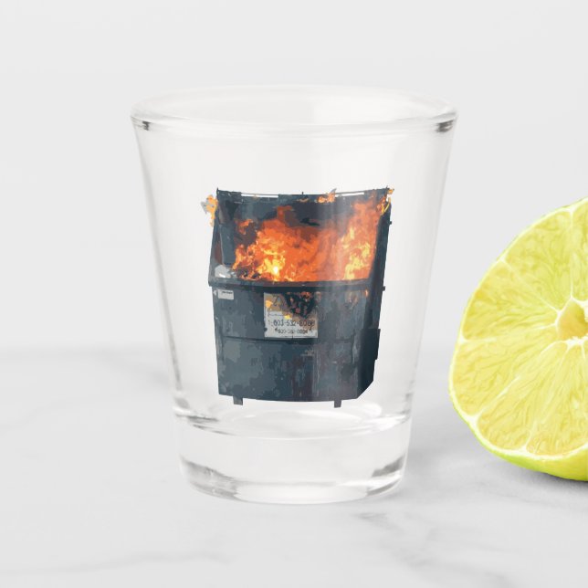 Copo De Shot Fogo no Lixo - bagunça engraçada (Frente)