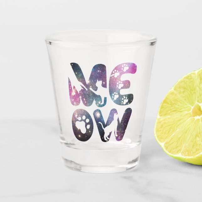 Copo De Shot Folhas de gato e estampas de pata de gato (Frente)