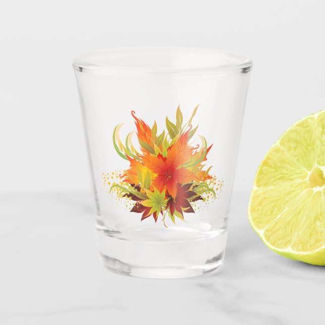 Copo De Shot Folhas de outono (Frente)