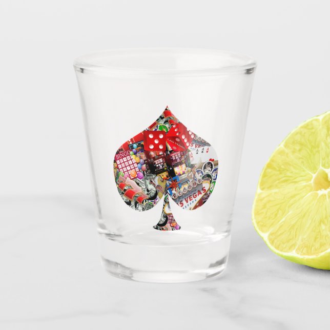 Copo De Shot Forma de Placa de Reprodução em Espadas * Jovens D (Frente)