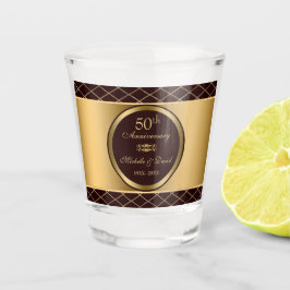 Copo De Shot Formas De Diamante Dourado E Castanho