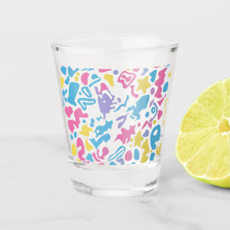 Copo De Shot Formas vibrantes coloridas e pastéis divertidos