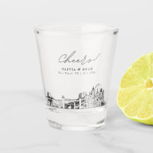 Fort Worth Wedding Favor Cheers Shot Glass