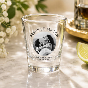 Copo De Shot Foto de Casamento Personalizada Moderna Minimalist