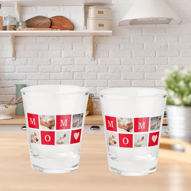 Copo De Shot Foto de Colagem Moderna e a Melhor Mãe Já Presente (Criador carregado)