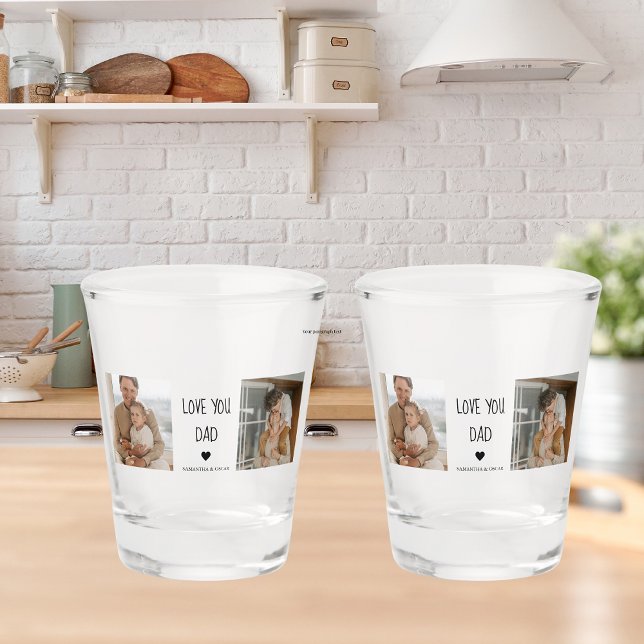 Copo De Shot Foto de Colagem Moderna e Ame Seu Pai Presente (Criador carregado)